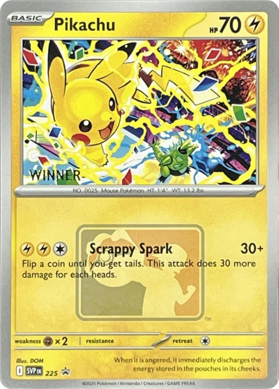 Pikachu (225) (World Championship 2025) [Winner] [Scarlet & Violet: Black Star Promos] | Good Games Cannington