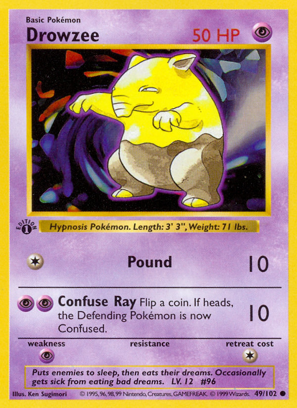 Drowzee (49/102) (Shadowless) [Base Set 1st Edition] | Good Games Cannington