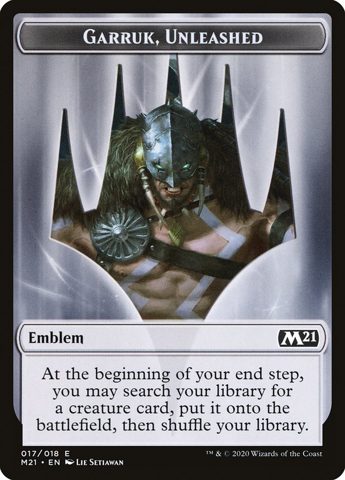 Garruk, Unleashed Emblem [Core Set 2021 Tokens] | Good Games Cannington