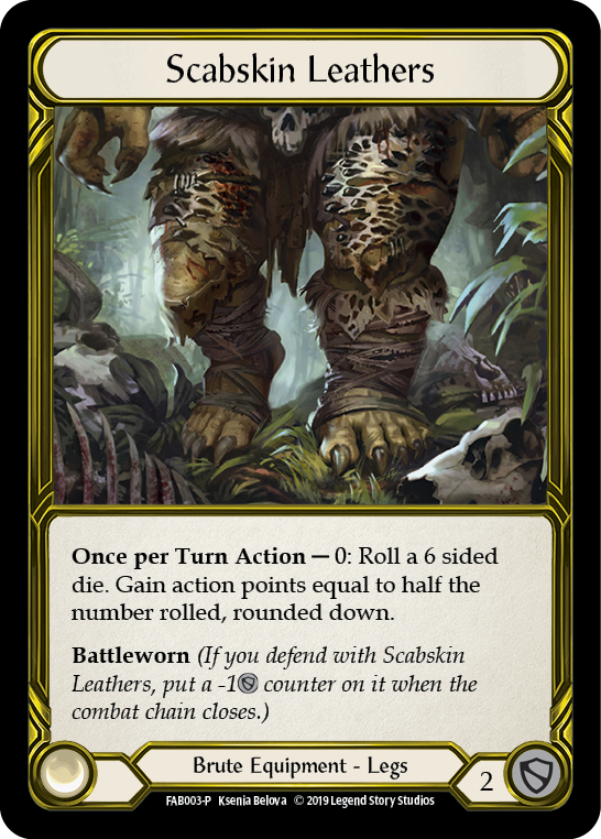 Scabskin Leathers [FAB003-P] (Promo)  1st Edition Cold Foil - Golden | Good Games Cannington