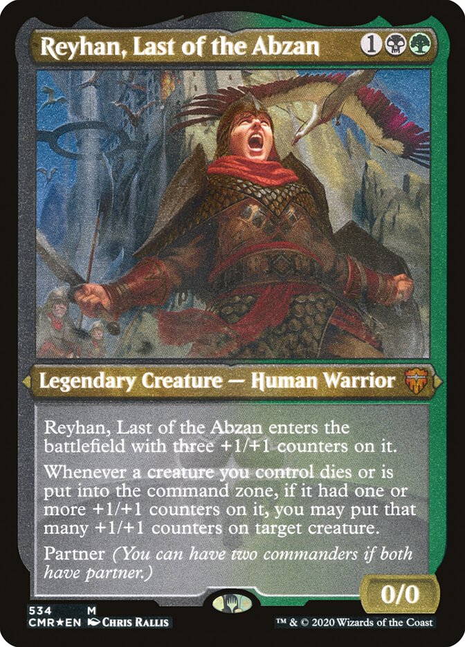 Reyhan, Last of the Abzan (Etched) [Commander Legends] | Good Games Cannington