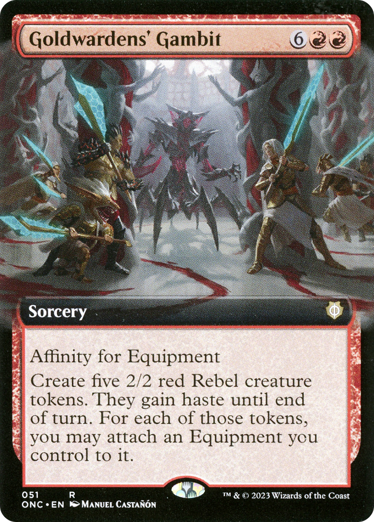 Goldwardens' Gambit (Extended Art) [Phyrexia: All Will Be One Commander] | Good Games Cannington