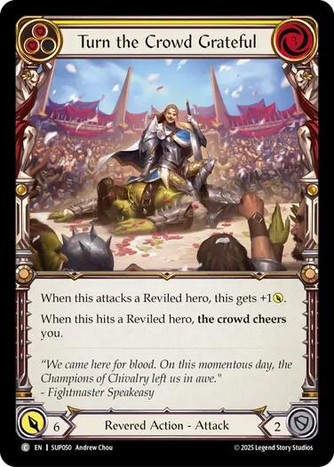 Turn the Crowd Grateful (Yellow) [SUP050] (Super Slam)  Rainbow Foil | Good Games Cannington