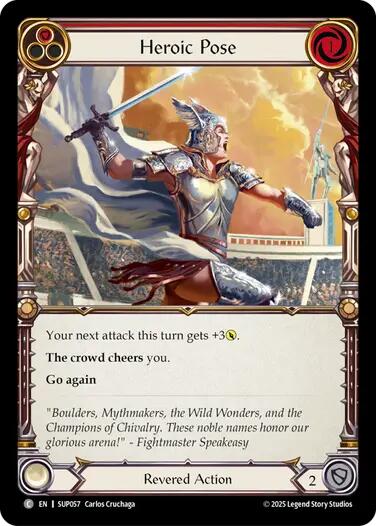 Heroic Pose (Red) [SUP057] (Super Slam)  Rainbow Foil | Good Games Cannington