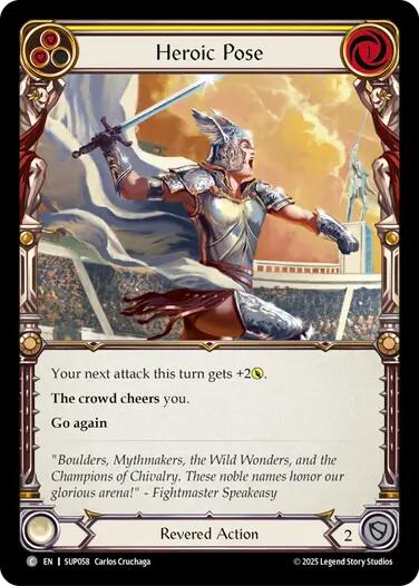 Heroic Pose (Yellow) [SUP058] (Super Slam)  Rainbow Foil | Good Games Cannington