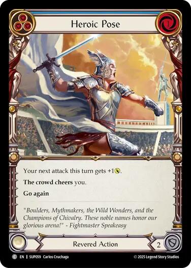 Heroic Pose (Blue) [SUP059] (Super Slam)  Rainbow Foil | Good Games Cannington