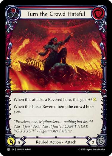 Turn the Crowd Hateful (Red) [SUP114] (Super Slam)  Rainbow Foil | Good Games Cannington