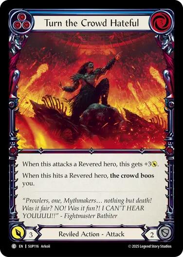 Turn the Crowd Hateful (Blue) [SUP116] (Super Slam)  Rainbow Foil | Good Games Cannington