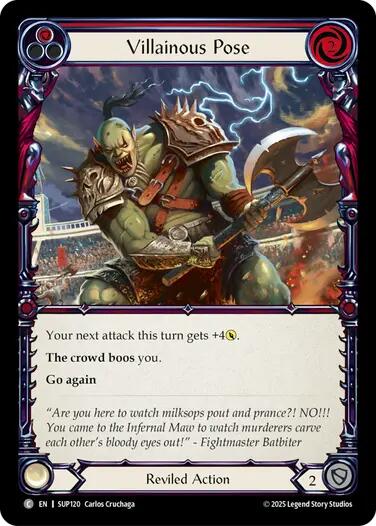 Villainous Pose (Red) [SUP120] (Super Slam)  Rainbow Foil | Good Games Cannington
