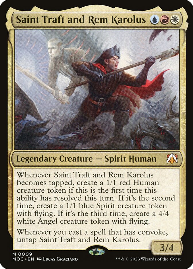 Saint Traft and Rem Karolus 9/444 (Commander: March of the Machine)  - Foil | Good Games Cannington