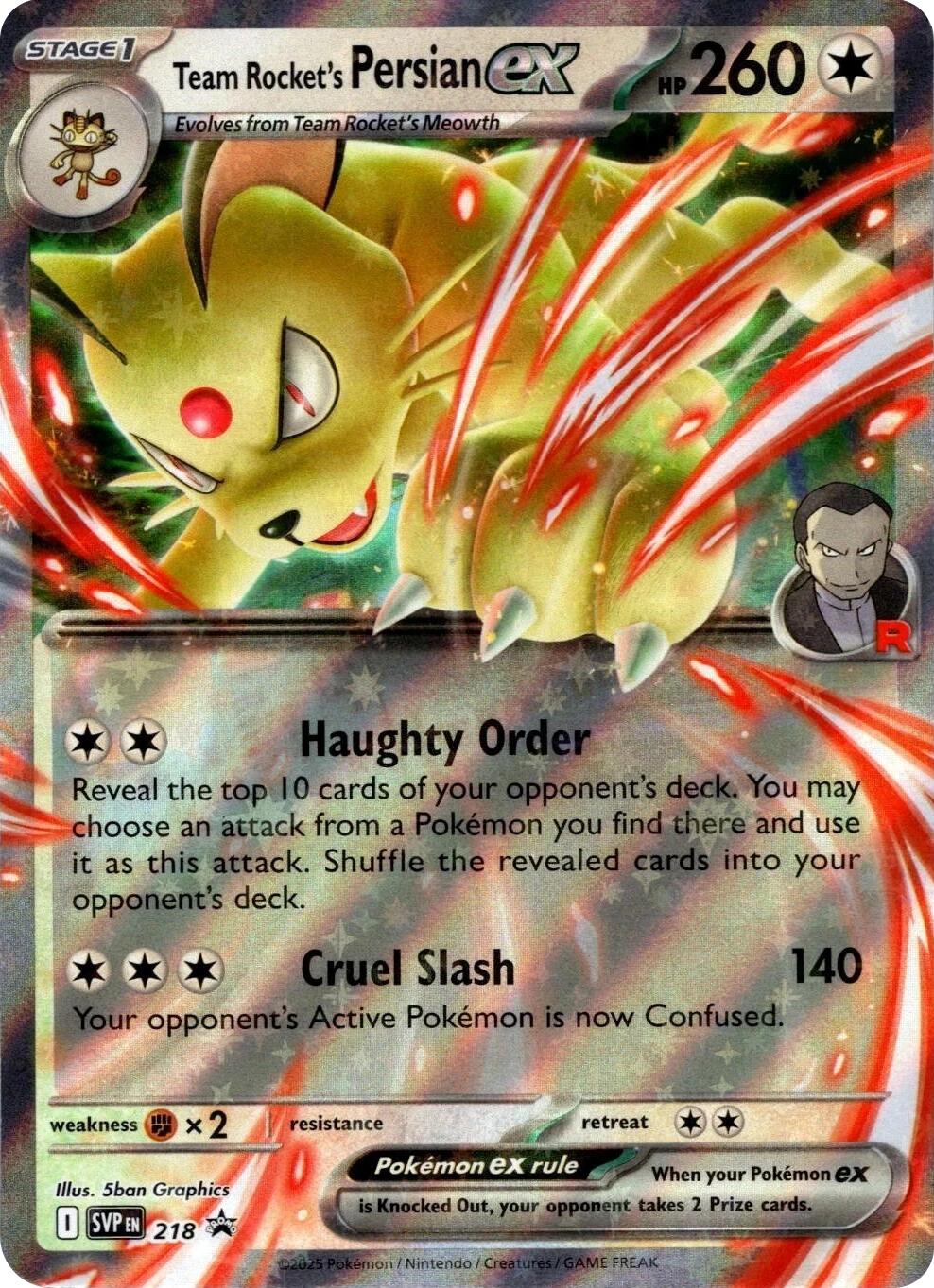 Team Rocket's Persian ex (218) [Scarlet & Violet: Black Star Promos] | Good Games Cannington