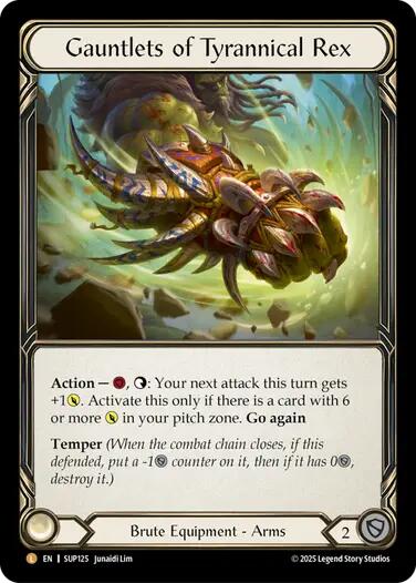 Gauntlets of Tyrannical Rex [SUP125] (Super Slam)  Cold Foil | Good Games Cannington