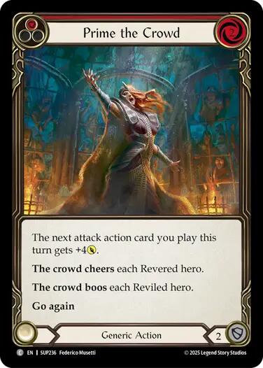 Prime the Crowd (Red) [SUP236] (Super Slam)  Rainbow Foil | Good Games Cannington