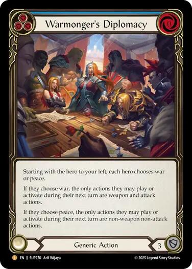 Warmonger's Diplomacy [SUP270] (Super Slam)  Rainbow Foil | Good Games Cannington
