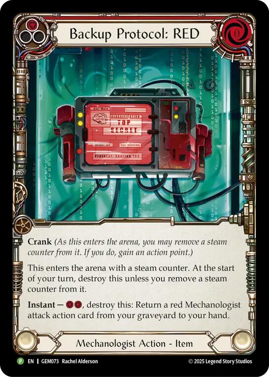 Backup Protocol: RED [GEM073] (GEM Pack 3)  Cold Foil | Good Games Cannington