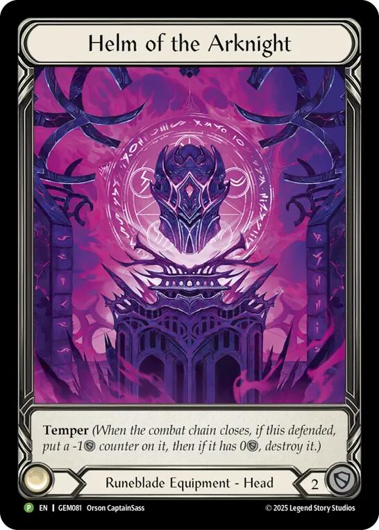 Helm of the Arknight [GEM081] (GEM Pack 3)  Rainbow Foil | Good Games Cannington