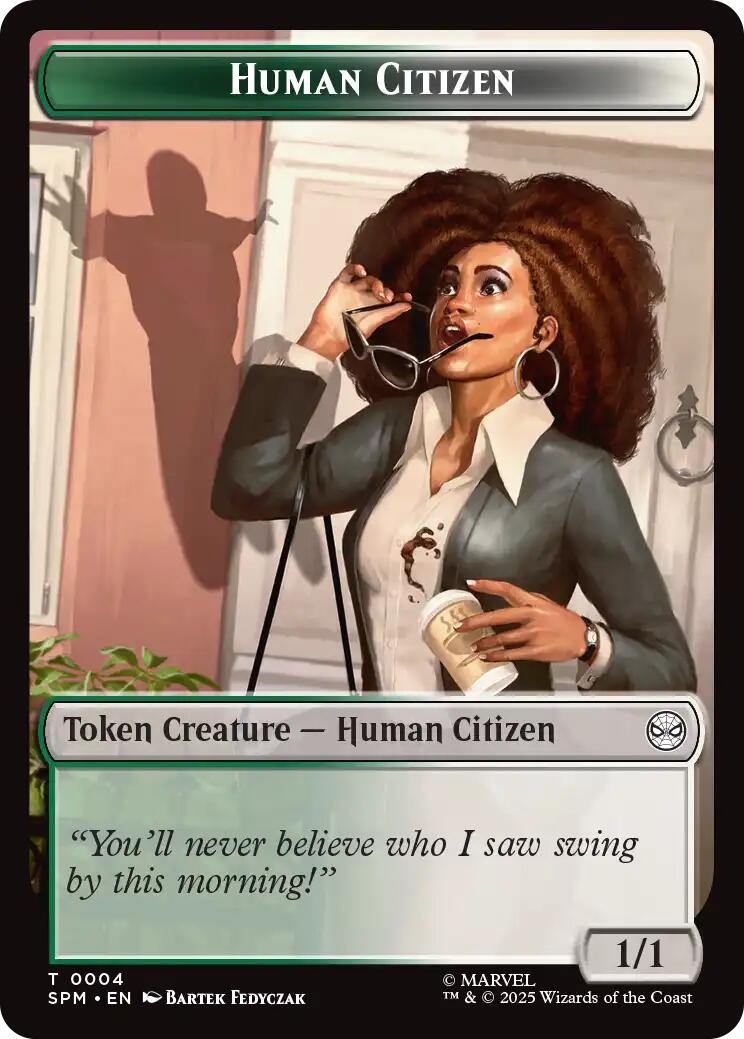 Human Citizen // Treasure Double-Sided Token [Marvel's Spider-Man Tokens] | Good Games Cannington