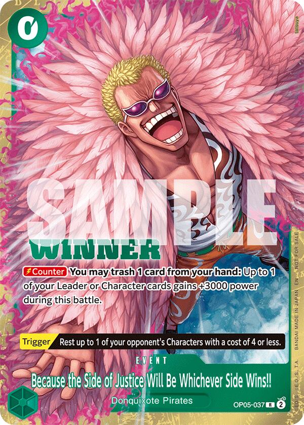 Because the Side of Justice Will Be Whichever Side Wins!! (Winner Pack 2025 Vol. 4) [One Piece Promotion Cards] | Good Games Cannington