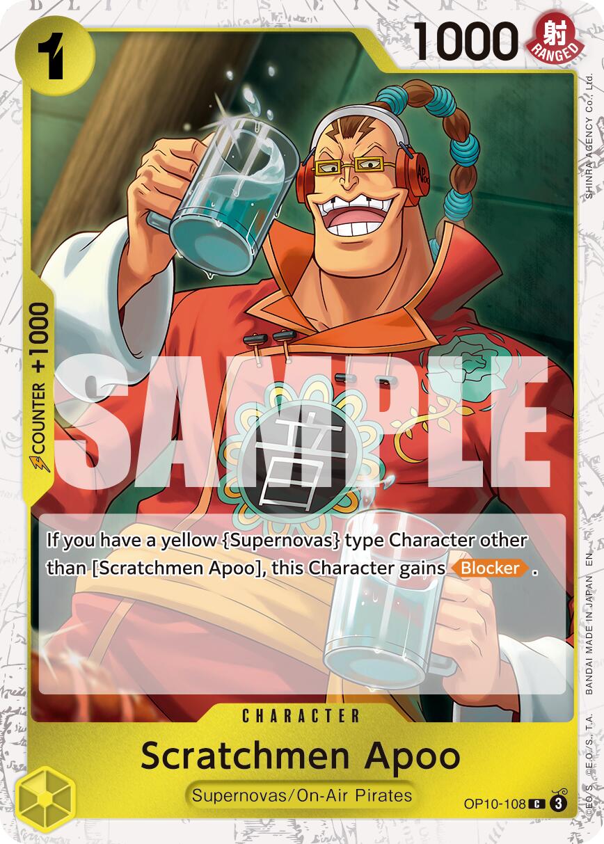 Scratchmen Apoo (OP10-108) (Pirate Foil) [Premium Booster -The Best- Vol. 2] | Good Games Cannington
