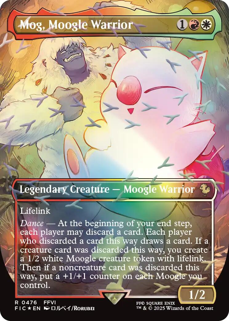 Mog, Moogle Warrior (Borderless) (Chocobo Track Foil) [FINAL FANTASY Commander] | Good Games Cannington