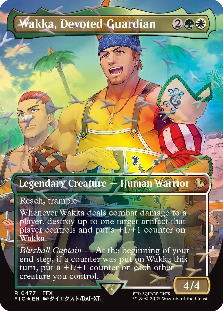 Wakka, Devoted Guardian (Borderless) (Chocobo Track Foil) [FINAL FANTASY Commander] | Good Games Cannington