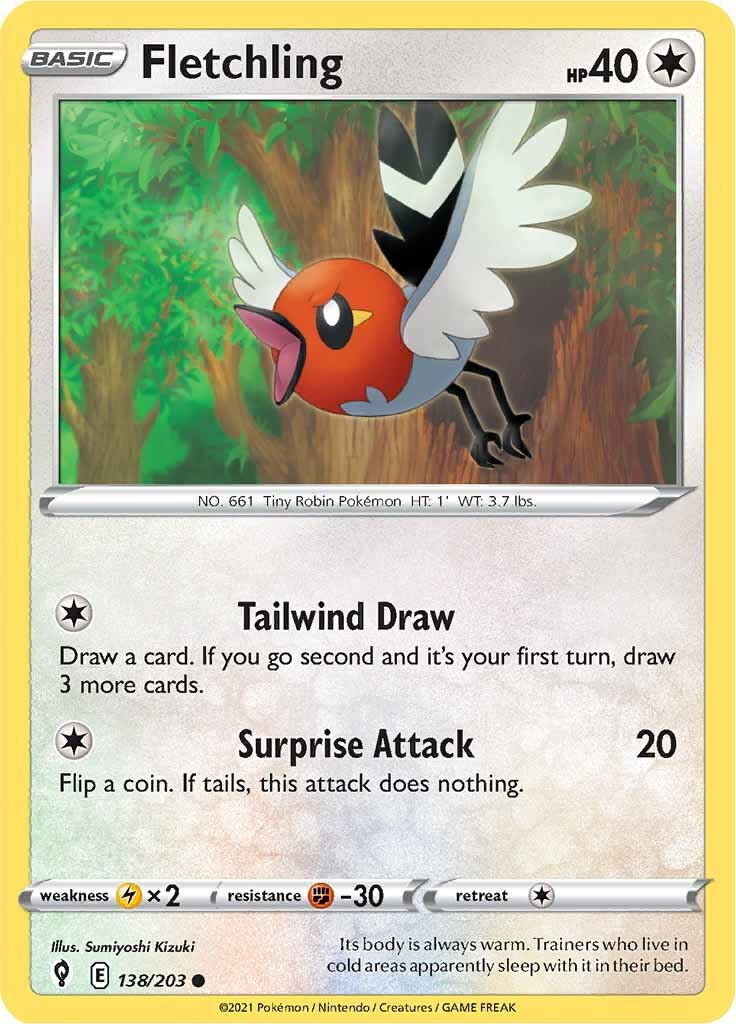 Fletchling (138/203) [Sword & Shield: Evolving Skies] | Good Games Cannington