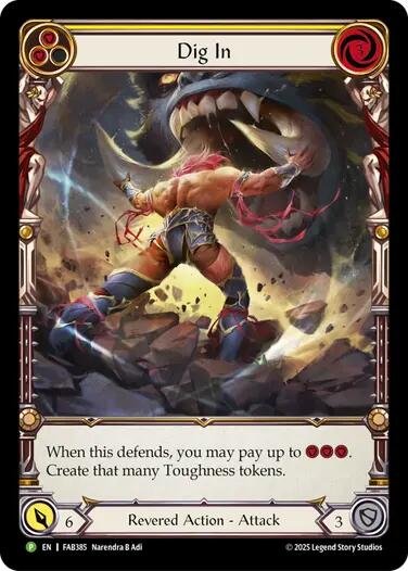 Dig In (Yellow) [FAB384] (Promo)  Rainbow Foil | Good Games Cannington
