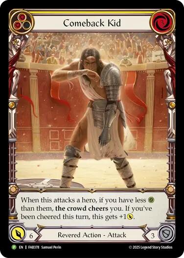 Comeback Kid (Yellow) [FAB378] (Promo)  Rainbow Foil | Good Games Cannington