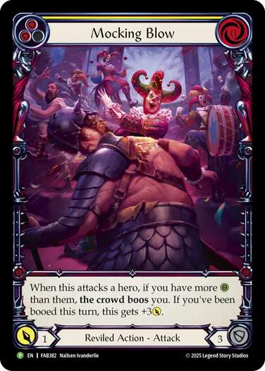 Mocking Blow (Yellow) [FAB382] (Promo)  Rainbow Foil | Good Games Cannington