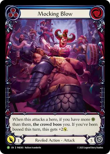 Mocking Blow (Blue) [FAB383] (Promo)  Rainbow Foil | Good Games Cannington