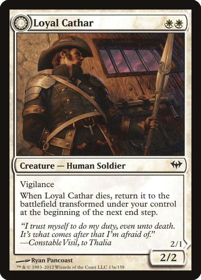 Loyal Cathar // Unhallowed Cathar [Dark Ascension] | Good Games Cannington