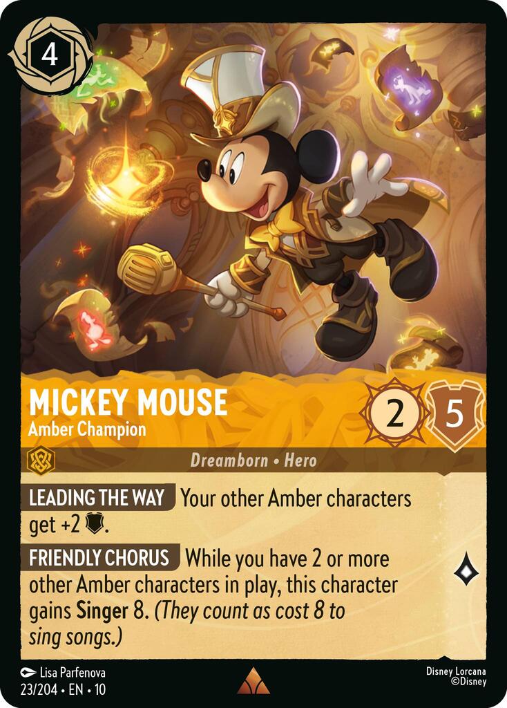 Mickey Mouse - Amber Champion (23/204) [Whispers in the Well] | Good Games Cannington
