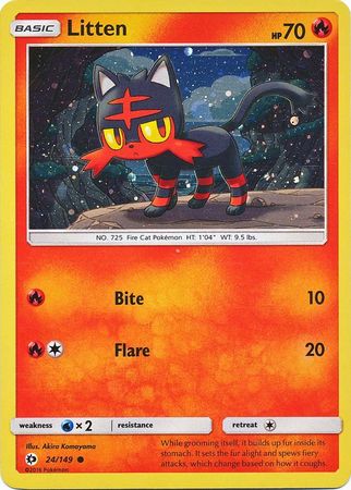 Litten (24/149) (Cosmos Holo) [Sun & Moon: Base Set] | Good Games Cannington