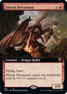 Shivan Devastator Extended Art 410 (Dominaria United)  - Foil | Good Games Cannington