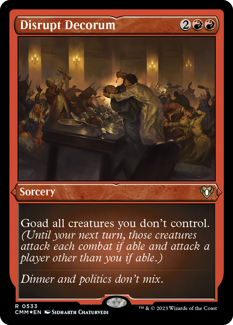 Disrupt Decorum (Foil Etched) [Commander Masters] | Good Games Cannington