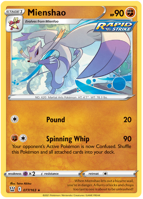 Mienshao (077/163) [Sword & Shield: Battle Styles] | Good Games Cannington