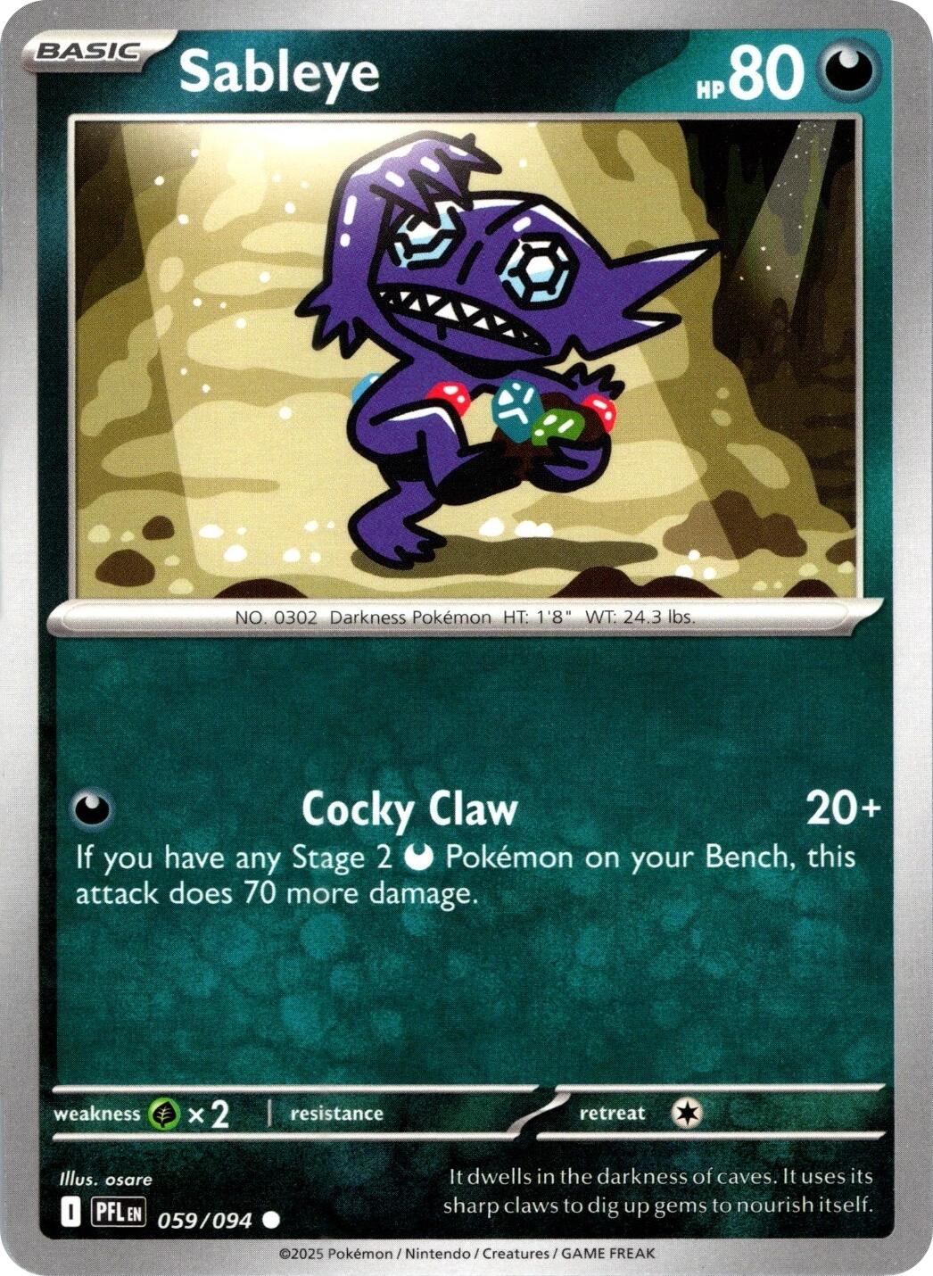 Sableye (059/094) [Mega Evolution: Phantasmal Flames] | Good Games Cannington