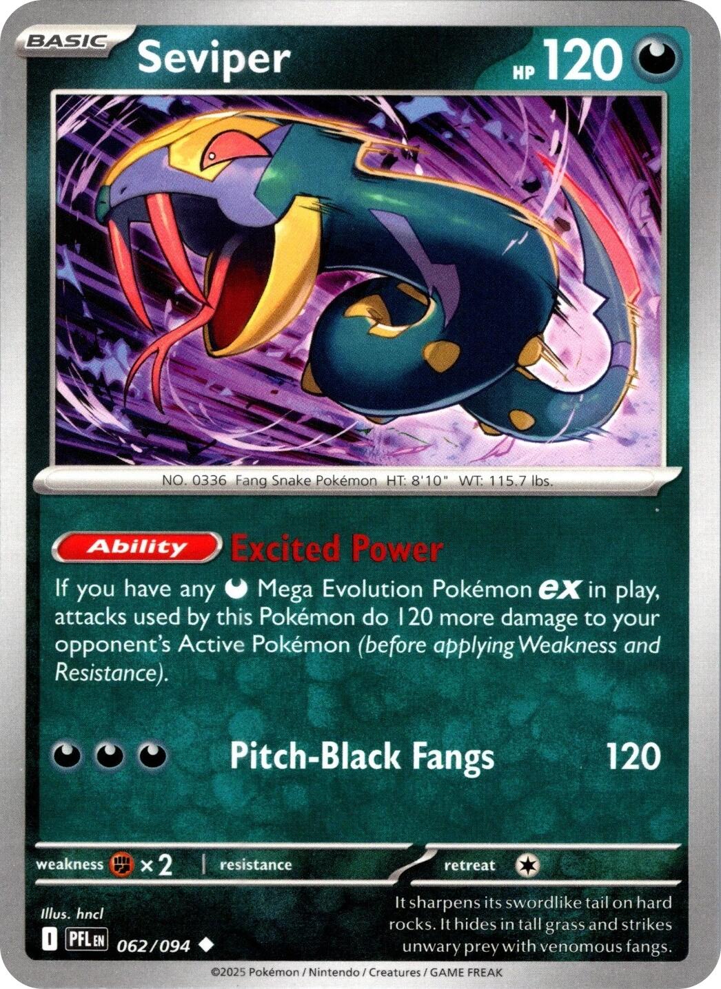 Seviper (062/094) [Mega Evolution: Phantasmal Flames] | Good Games Cannington