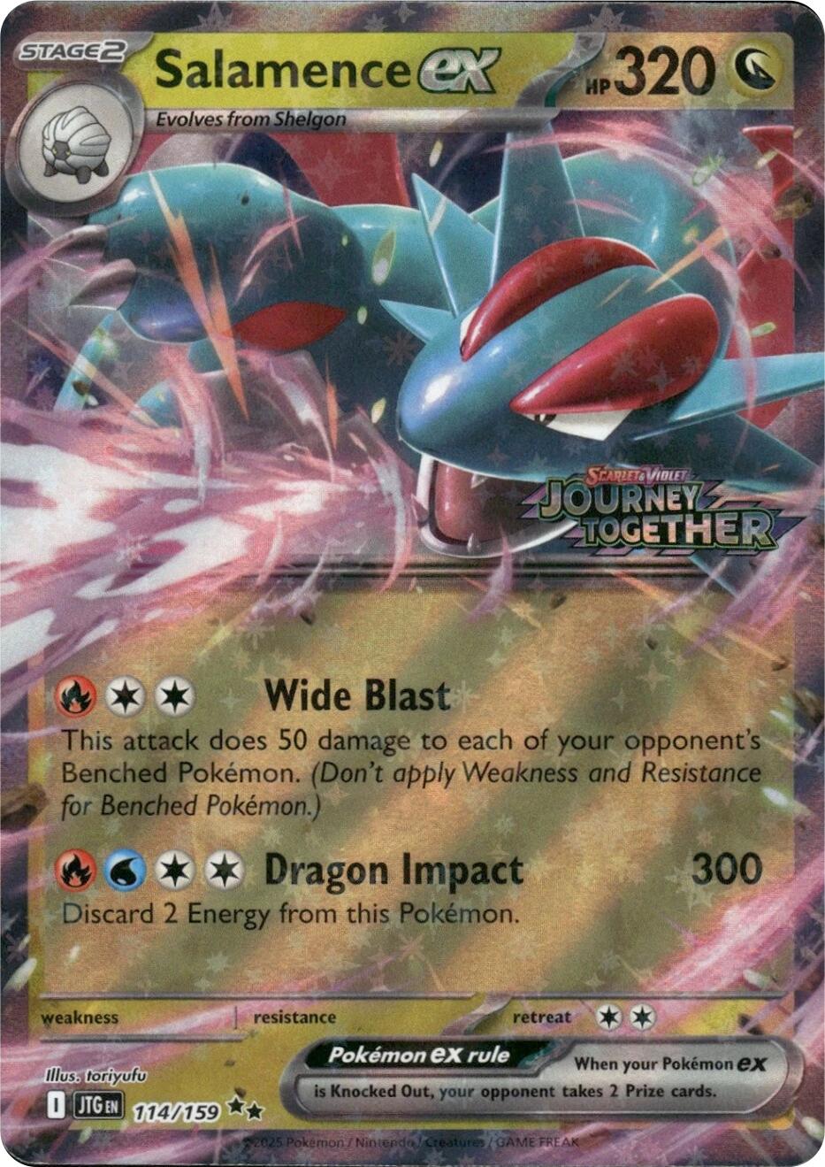 Salamence ex (114/159) (Journey Together Stamped) [Scarlet & Violet: Journey Together] | Good Games Cannington