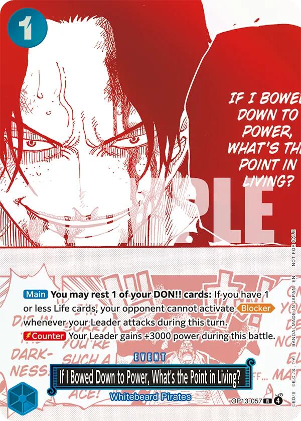 If I Bowed Down to Power, What's the Point in Living? (3rd Anniversary Treasure Campaign Pack) [One Piece Promotion Cards] | Good Games Cannington