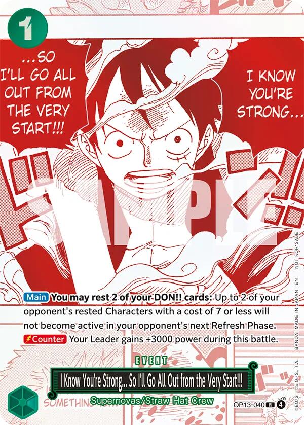 I Know You're Strong... So I'll Go All Out from the Very Start!!! (3rd Anniversary Treasure Campaign Pack) [One Piece Promotion Cards] | Good Games Cannington