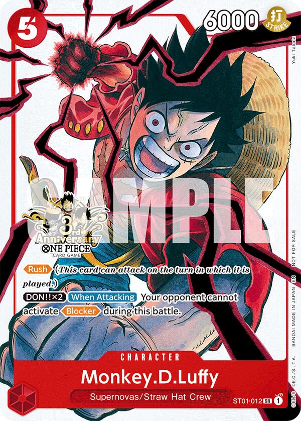 Monkey.D.Luffy (ST01-012) (3rd Anniversary Tournament 3 Brothers Pack) [Carrying On His Will: 3rd Anniversary Tournament Cards] | Good Games Cannington
