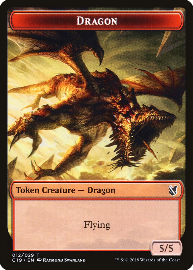 Heart-Piercer Manticore // Dragon Double-Sided Token [Commander 2019 Tokens] | Good Games Cannington