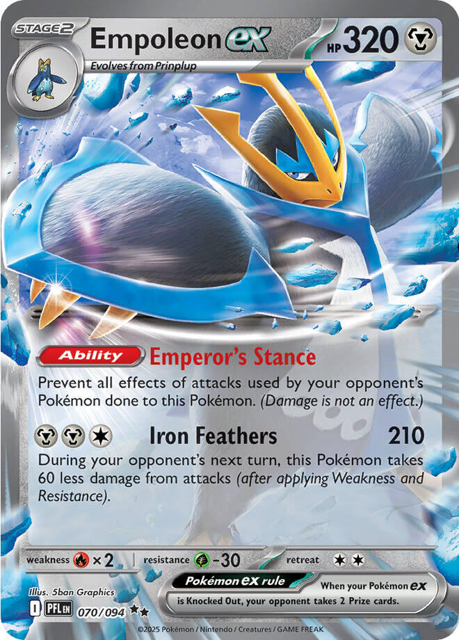 Empoleon ex (070/094) [Mega Evolution: Phantasmal Flames] | Good Games Cannington