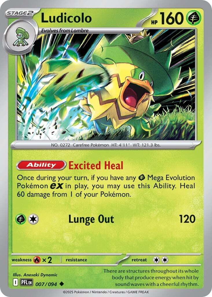 Ludicolo (007/094) [Mega Evolution: Phantasmal Flames] | Good Games Cannington
