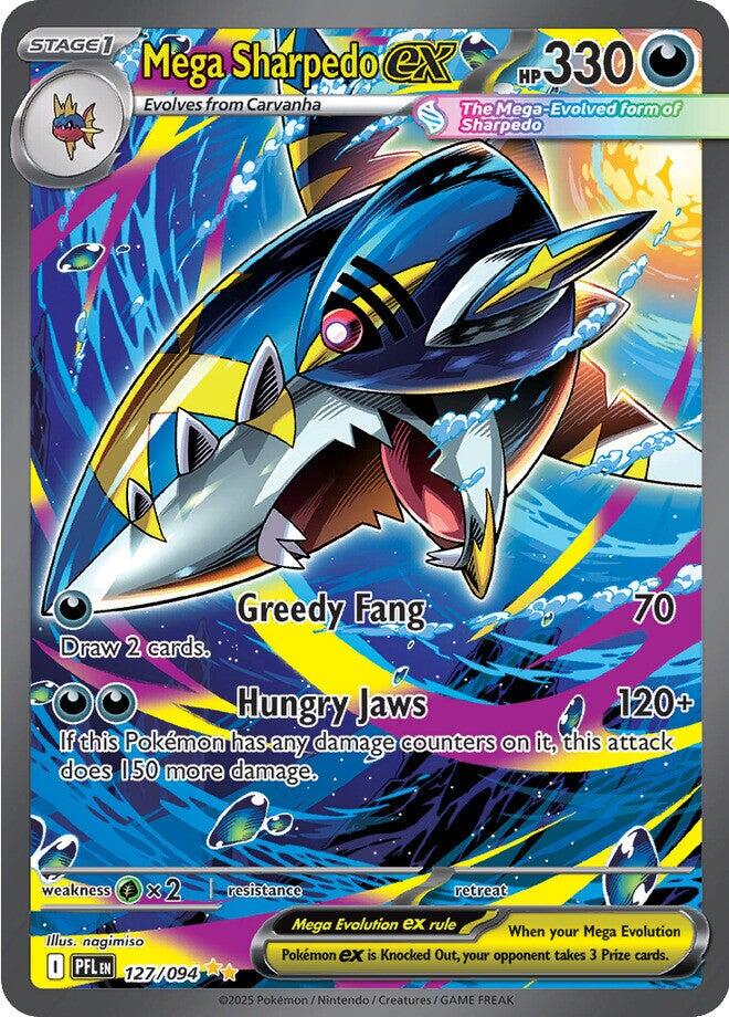 Mega Sharpedo ex (127/094) [Mega Evolution: Phantasmal Flames] | Good Games Cannington