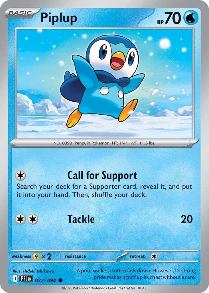 Piplup (027/094) [Mega Evolution: Phantasmal Flames] | Good Games Cannington