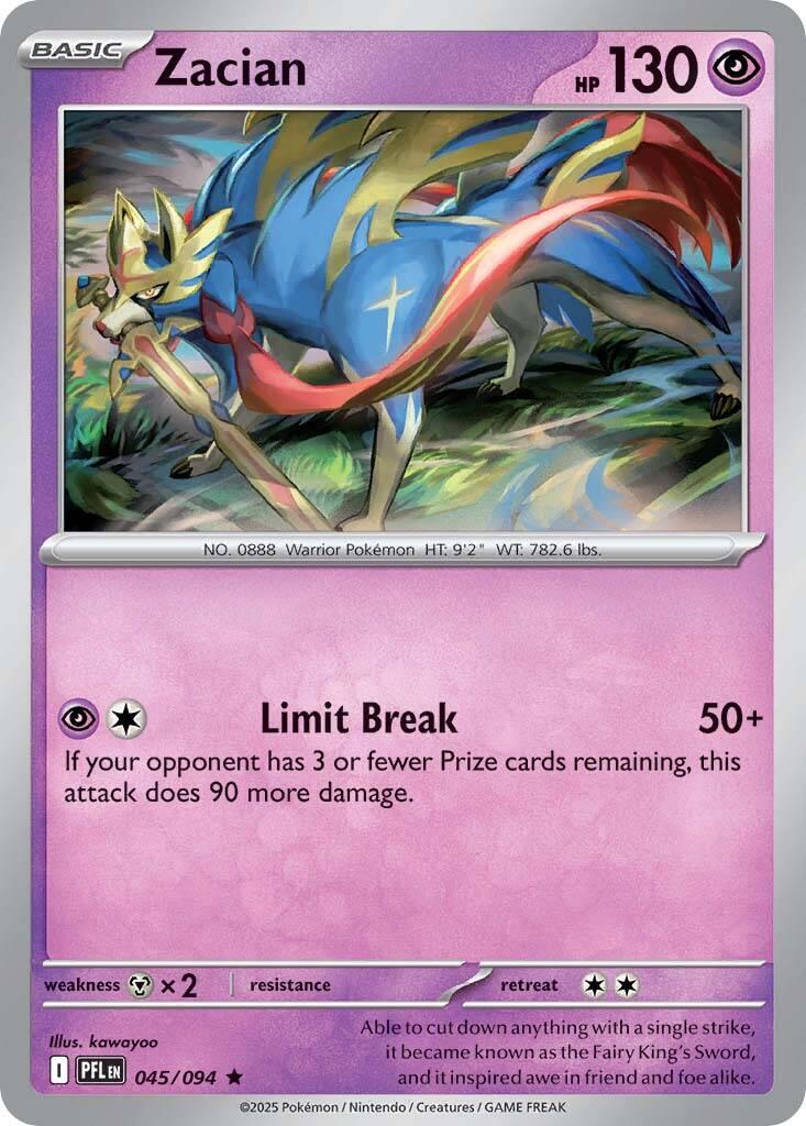 Zacian (045/094) [Mega Evolution: Phantasmal Flames] | Good Games Cannington