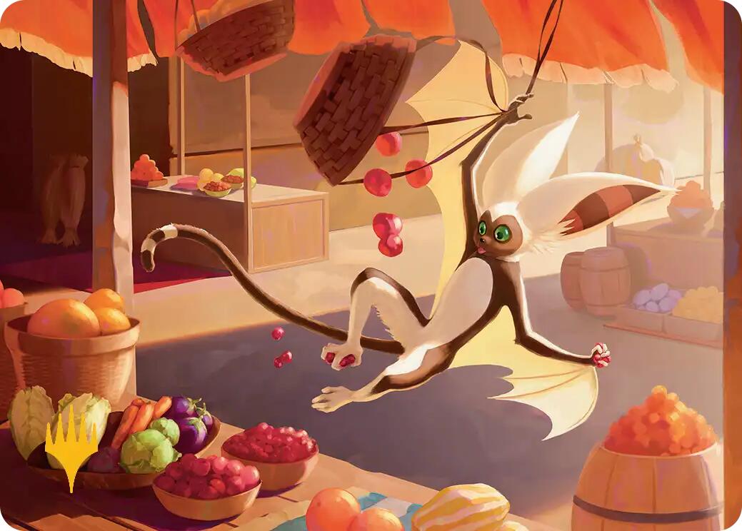 Momo, Playful Pet Art Card (Gold-Stamped Planeswalker Symbol) [Avatar: The Last Airbender Art Series] | Good Games Cannington