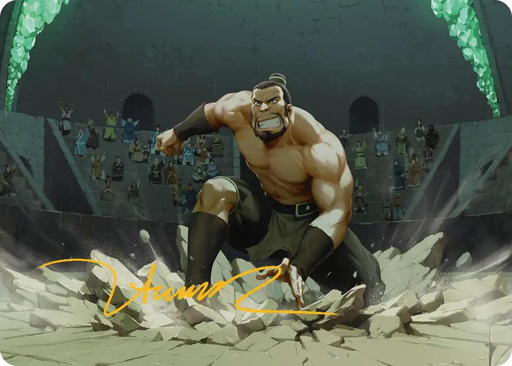 The Boulder, Ready to Rumble Art Card (Gold-Stamped Signature) [Avatar: The Last Airbender Art Series] | Good Games Cannington